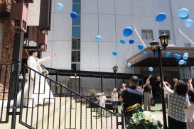 「せーの!」の掛け声で手をはなします