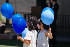 みんなに風船がいきわたったところで…